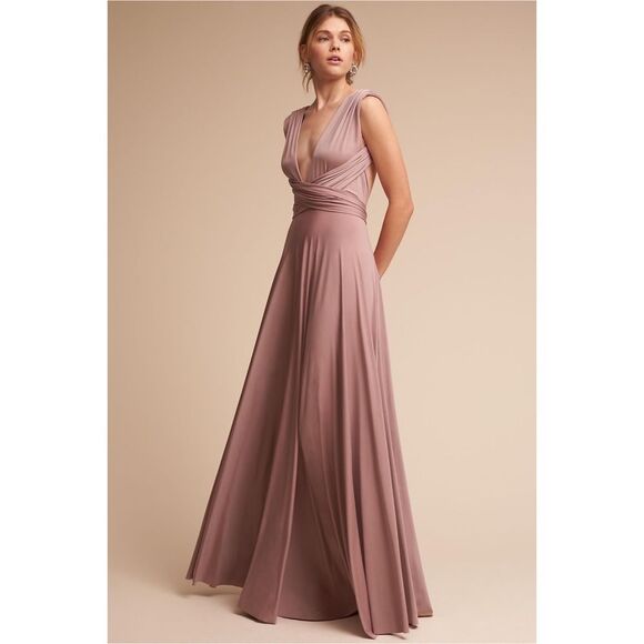 Anthropologie x BHLDN twobirds Ginger Convertible Maxi Dress Heather - Picture 1 of 8